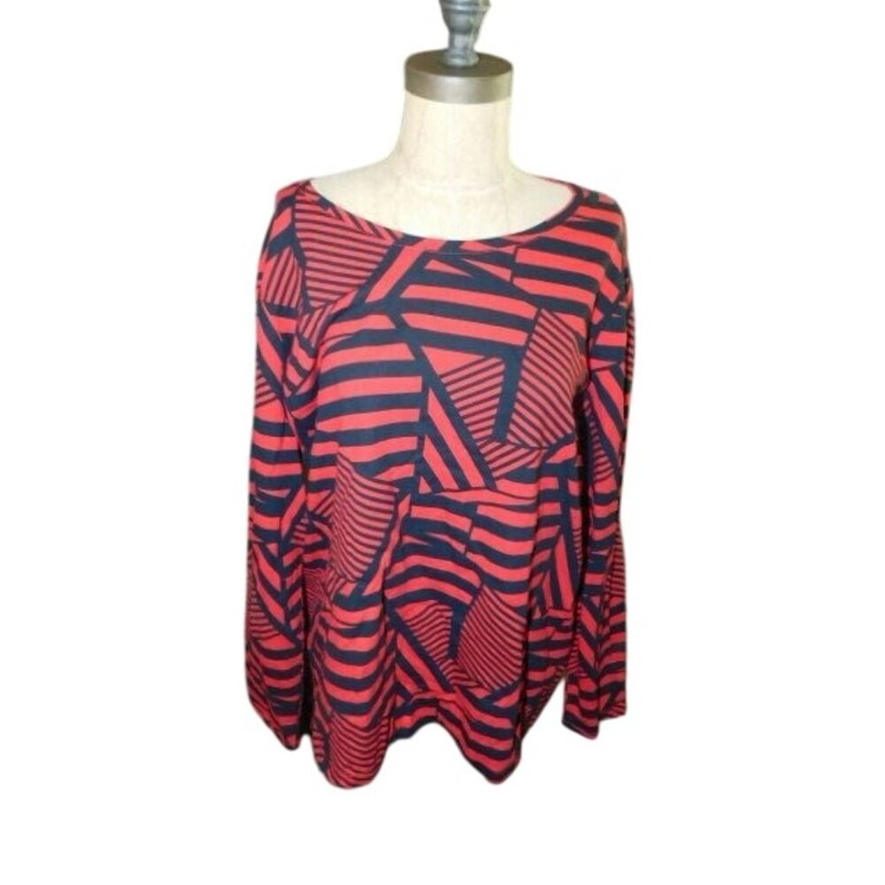 Chico's Size XL (3) Bella Long Sleeve Striped Knit Top NWT $44